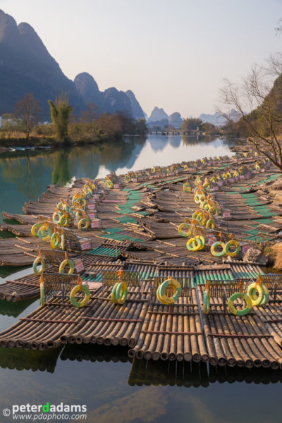 Rafts & River Scene, near Yangshuo